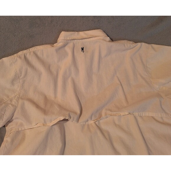 Browning Super Naturals Shooting Shirt Men XXL Beige Short Sleeve Button Down - Picture 9 of 11